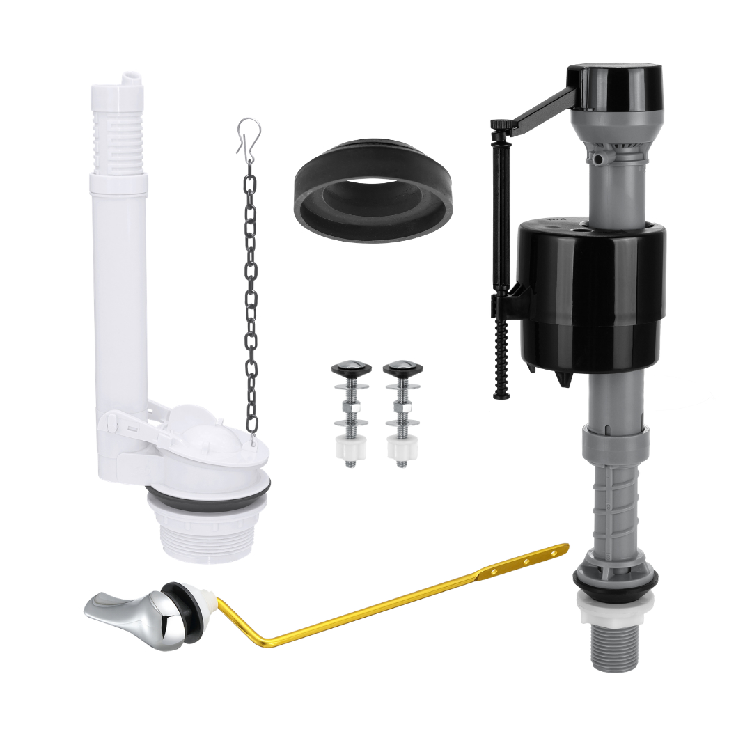 Kit completo de reparación de tanques de inodoro para inodoros de dos piezas norteamericanos | Descripción general del producto
